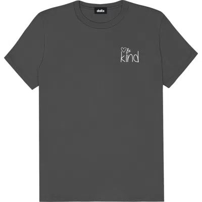 Dalix Be Kind Womens Relaxed Tee In Asphalt Gray