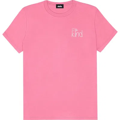 Dalix Be Kind Womens Relaxed Tee In Charity Pink
