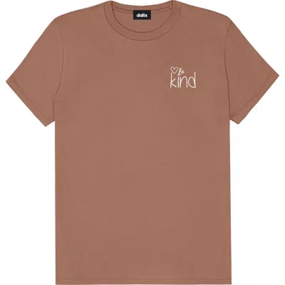 Dalix Be Kind Womens Relaxed Tee In Chestnut