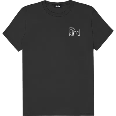 Dalix Be Kind Womens Relaxed Tee In Dark Gray