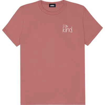 Dalix Be Kind Womens Relaxed Tee In Mauve