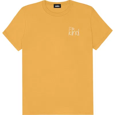 Dalix Be Kind Womens Relaxed Tee In Mustard