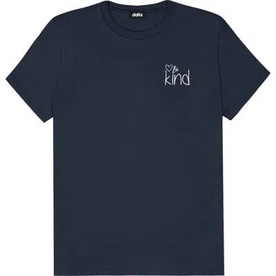 Dalix Be Kind Womens Relaxed Tee In Navy Blue