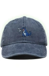 Dalix Big Lizard Cap In Washed Navy Blue