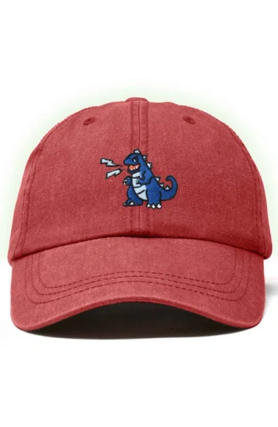 Dalix Big Lizard Cap In Washed Red