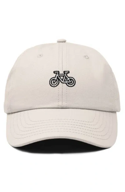 Dalix Bike Embroidered Cycling Cap In Beige