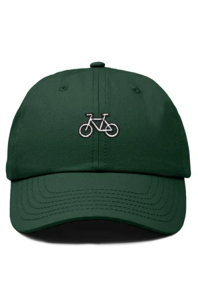 Dalix Bike Embroidered Cycling Cap In Dark Green