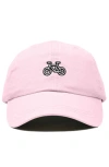 Dalix Bike Embroidered Cycling Cap In Washed Pink