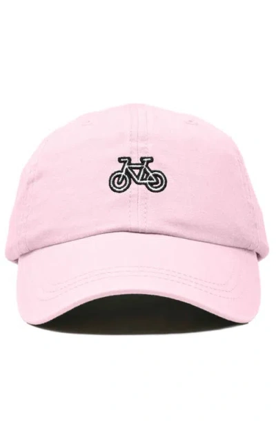 Dalix Bike Embroidered Cycling Cap In Washed Pink