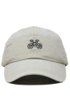 Dalix Bike Embroidered Cycling Cap In Washed Stone White