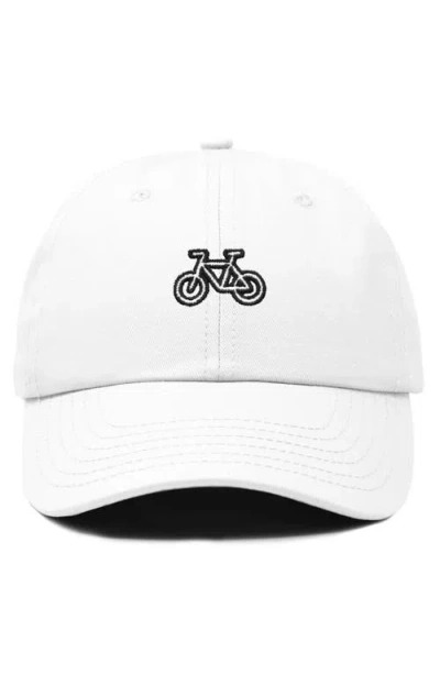 Dalix Bike Embroidered Cycling Cap In White