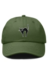 Dalix Black Cat Embroidered Casual Hat In Olive
