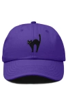 Dalix Black Cat Embroidered Casual Hat In Purple