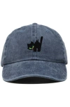 Dalix Blink Black Cat Dad Cap In Blue