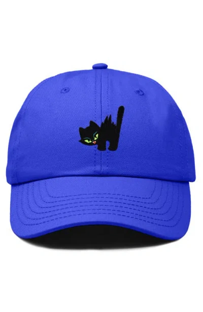 Dalix Blink Black Cat Dad Cap In Blue
