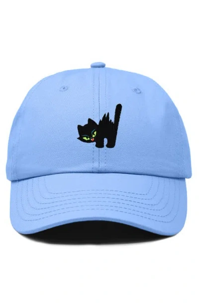 Dalix Blink Black Cat Dad Cap In Blue