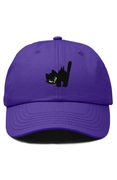 Dalix Blink Black Cat Dad Cap In Brown