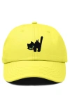 Dalix Blink Black Cat Dad Cap In Gold