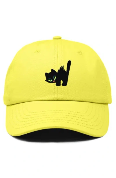 Dalix Blink Black Cat Dad Cap In Gold
