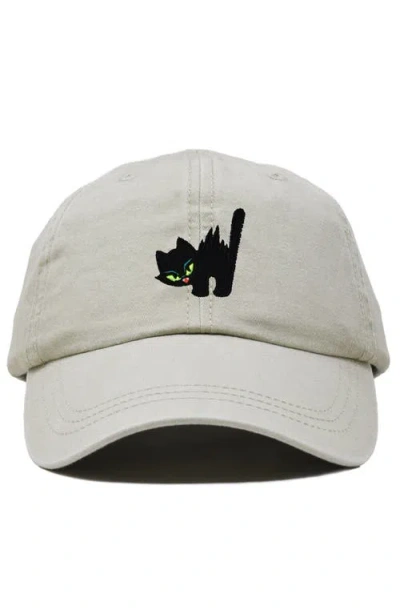 Dalix Blink Black Cat Dad Cap In Gray