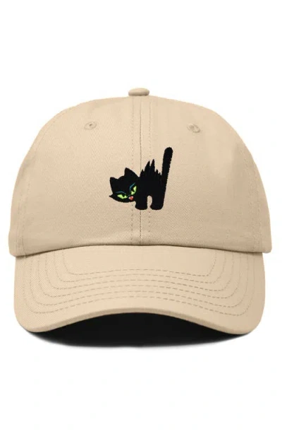 Dalix Blink Black Cat Dad Cap In Gray