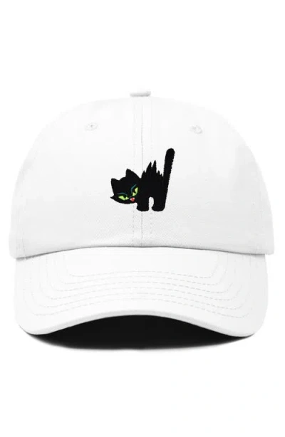 Dalix Blink Black Cat Dad Cap In Gray