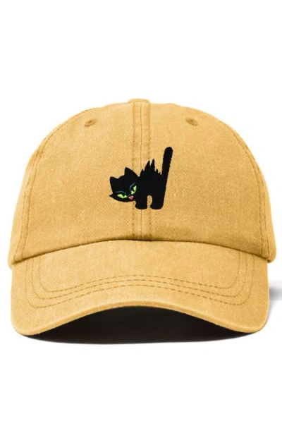 Dalix Blink Black Cat Dad Cap In Gray