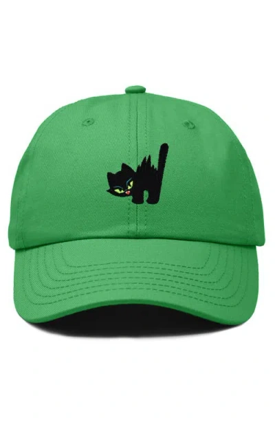 Dalix Blink Black Cat Dad Cap In Green