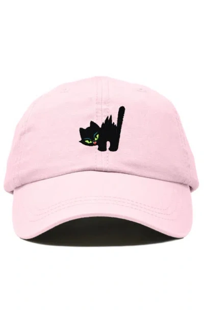 Dalix Blink Black Cat Dad Cap In Pink