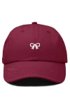 Dalix Bow Dad Cap In Burgundy