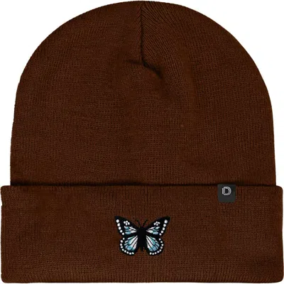 Dalix Butterfly Beanie In Brown