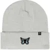 Dalix Butterfly Beanie In Light Gray