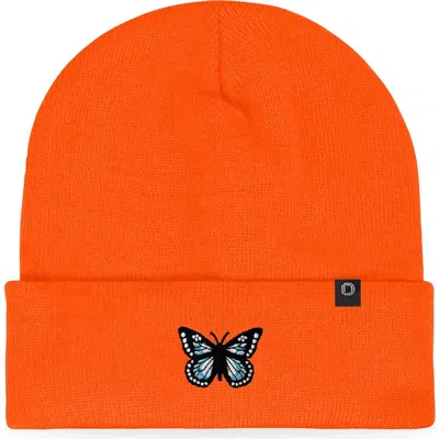 Dalix Butterfly Beanie In Neon Orange