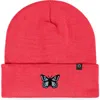 Dalix Butterfly Beanie In Neon Pink