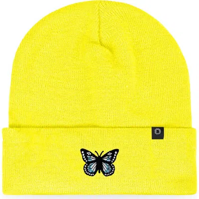 Dalix Butterfly Beanie In Neon Yellow