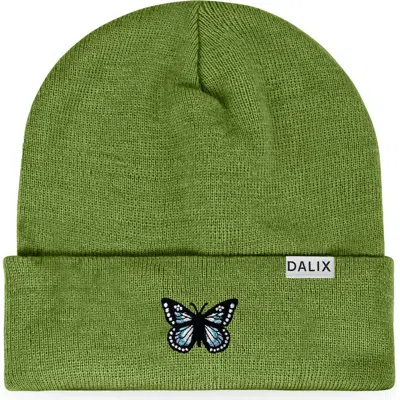 Dalix Butterfly Beanie In Olive