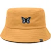 Dalix Butterfly Bucket Hat In Golden Cream