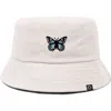 Dalix Butterfly Bucket Hat In Parchment White