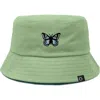 Dalix Butterfly Bucket Hat In Turf Green
