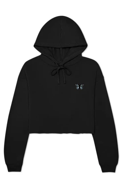 Dalix Butterfly Cropped Hoodie In Black