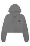 Dalix Butterfly Cropped Hoodie In Deep Heather
