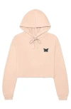 Dalix Butterfly Cropped Hoodie In Peach