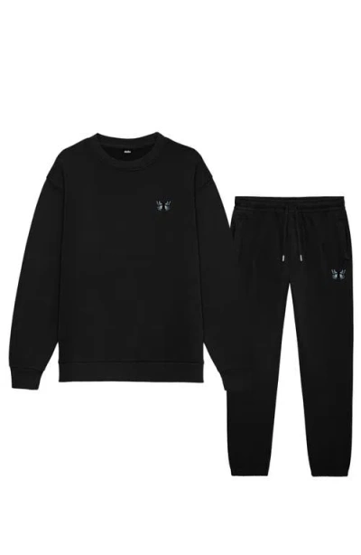 Dalix Butterfly Midweight Fleece Crewneck Sweatsuit