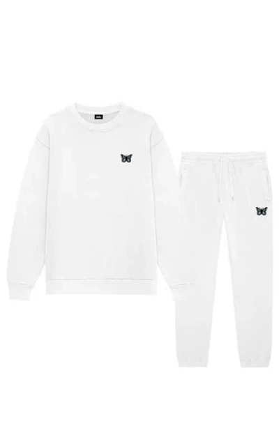 Dalix Butterfly Midweight Fleece Crewneck Sweatsuit