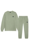 Dalix Butterfly Midweight Fleece Crewneck Sweatsuit