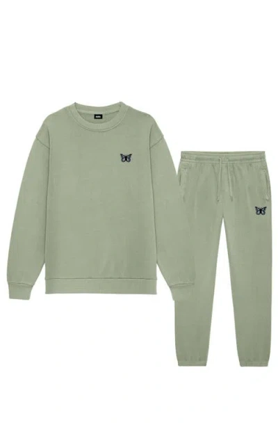 Dalix Butterfly Midweight Fleece Crewneck Sweatsuit