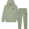 Dalix Butterfly Midweight Fleece Relaxed Sweatsuit In Green