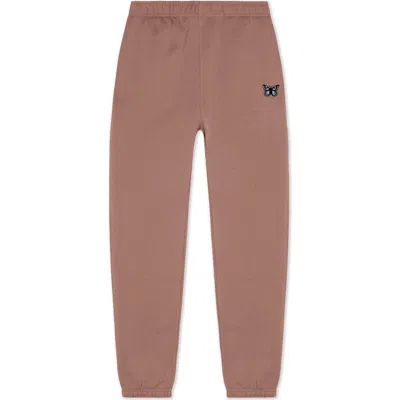 Dalix Butterfly Midweight Relaxed Fleece Track Pants In Brown