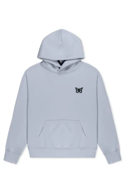 Dalix Butterfly Relaxed Midweight Fleece Pullover Hoodie In Gray