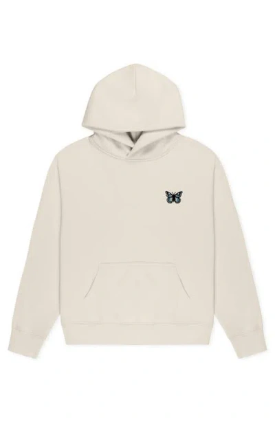 Dalix Butterfly Relaxed Midweight Fleece Pullover Hoodie In Neutral